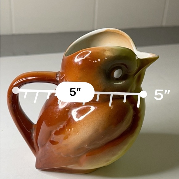 Antique Sevres 1890- Pre 1914 E. Liverpool Ohio Porcelain Bird Creamer/Pitch 5” - Picture 15 of 16